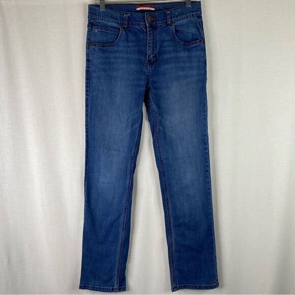 Tommy Hilfiger Blue Denim Straight Leg Adjustable Waist 5 Pocket Jeans 18x30 - Picture 2 of 10